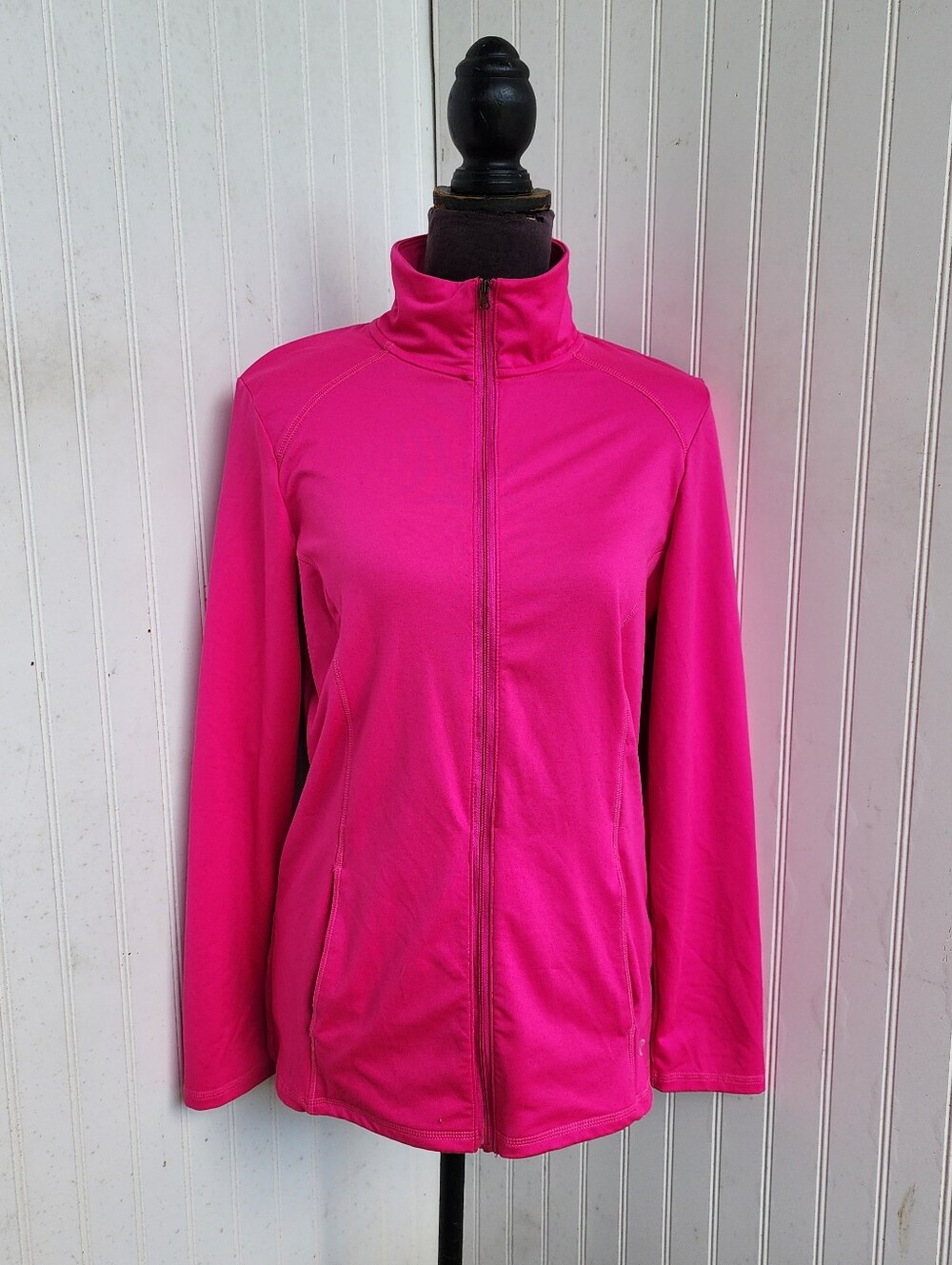 Champion Full Zip Active Fitness Jacket Stretch Cross Training Pink Sz M